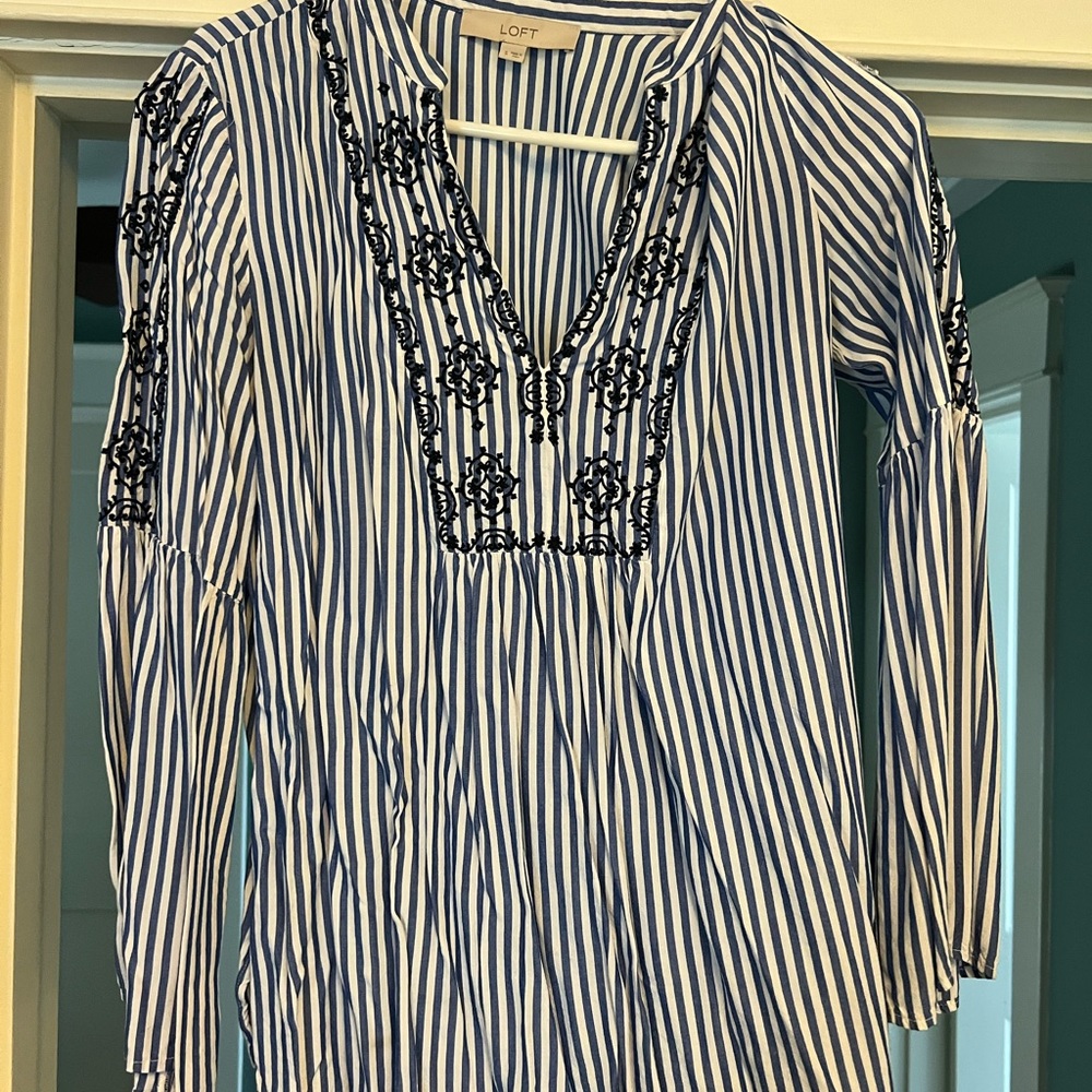 Loft Blue and white Blouse